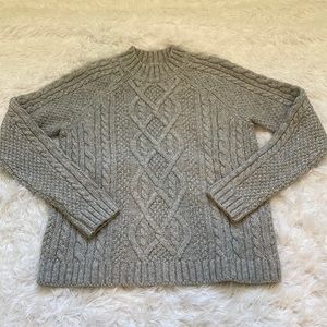Abercrombie & Fitch women’s cotton/acrylic mock neck cable knit sweater XS gray